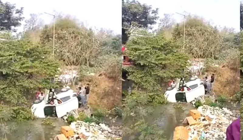 पुणे! कार कोसळली नाल्यात अन् लष्करी अधिकाऱ्यामुळे वाचला चालकाचा जीव.
