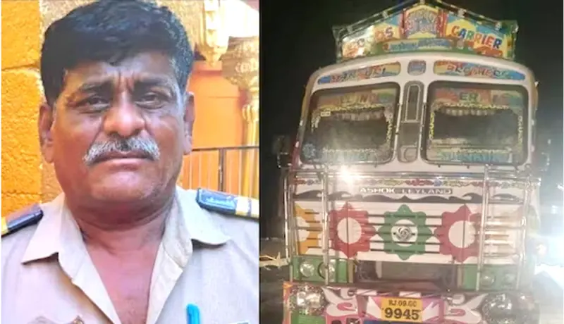 धक्कादायक! पोलिसकाकाला नाकाबंदीदरम्यान ट्रकने चिरडले.