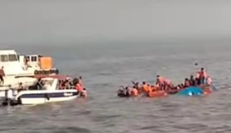 धक्कादायक! एलिफंटाला ८० प्रवाशांना घेऊन जाणारी बोट बुडाली.