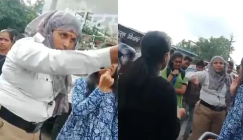 महिला कॉन्स्टेबलने बेफामपणे ट्रीपलसीट जाणाऱ्या युवतींना पकडले अन् सुनावले.