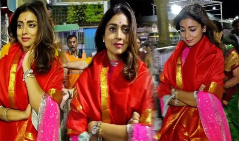 तिरुमला मंदिर में श्रिया सरन ने किए दर्शन, पारंपरिक अंदाज में दिखीं अभिनेत्री