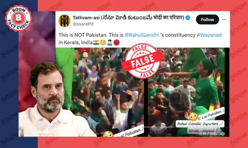 False Claim Of Pakistan Flags At Congress Rally In Kerala's Wayanad Revived