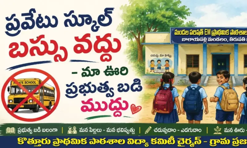 Tirupati: ప్రైవేట్ బస్సులకు నో ఎంట్రీ.. గ్రామస్థుల వినూత్న బ్యానర్