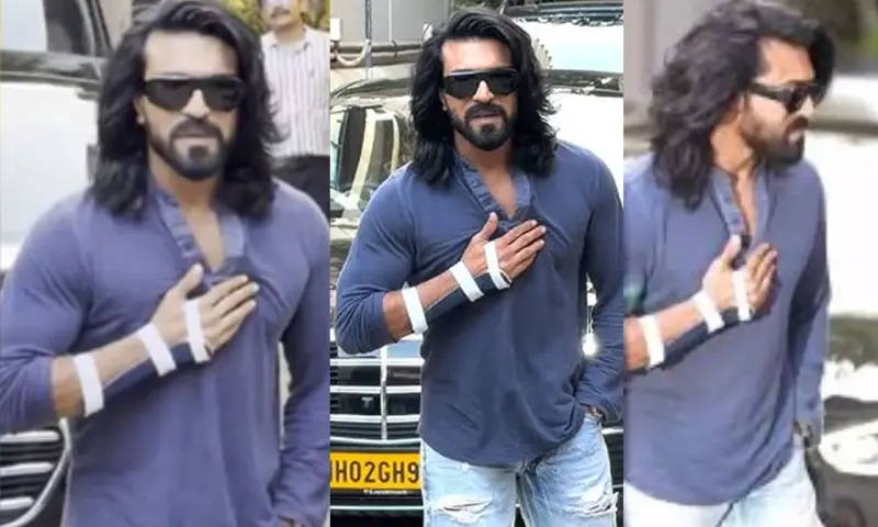 చరణ్ డెడికేషన్‌కు ఫ్యాన్స్ ఫిదా! సపోర్ట్ బ్రేస్ తోనే ప్రమోషన్స్‌కు