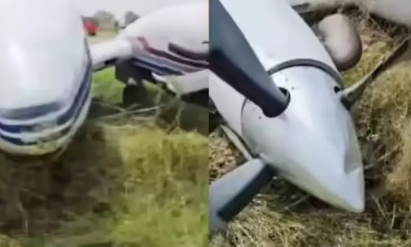 Private aircraft crashes in Farrukhabad, major disaster averted