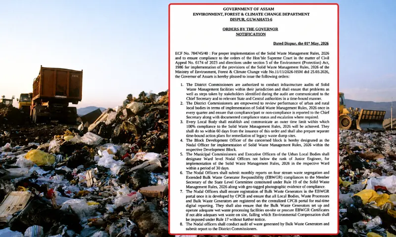 Assam:Govt sets 60-day deadline for waste management compliance, orders strict enforcement