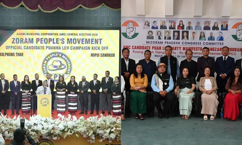 Mizoram: ZPM, Congress to contest all 19 seats in upcoming Aizawl municipal elections