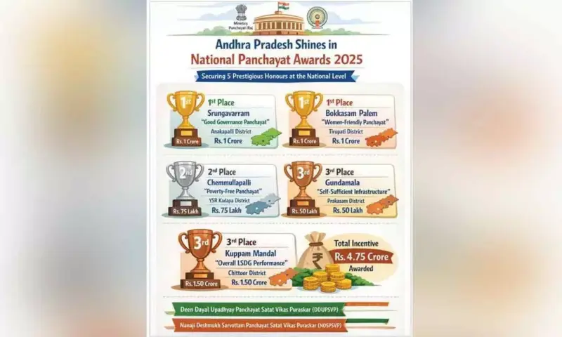 AP wins five national panchayat awards