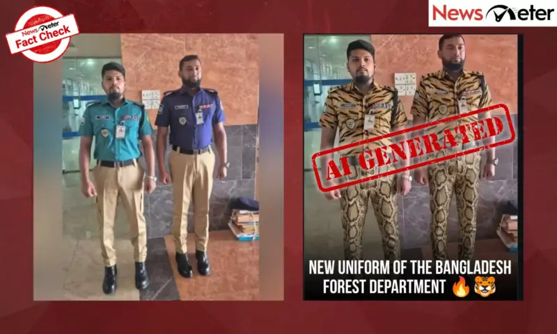 Fact Check: Tiger stripes, snake-skin prints on Bangladesh Forest Dept's new uniform? No, image is AI-manipulated