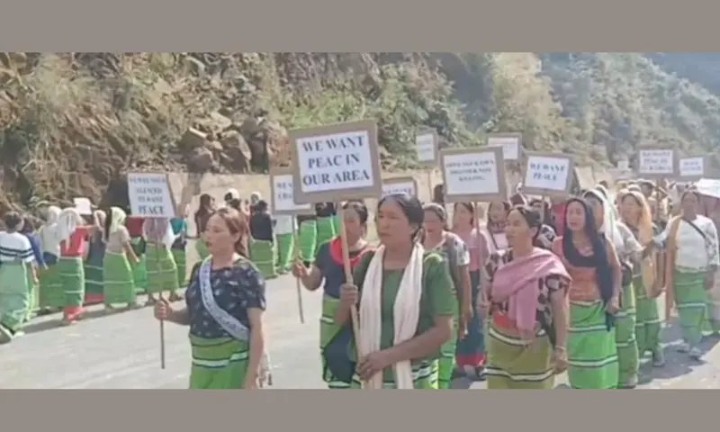 Manipur: Naga women rally in Tamenglong after gunfire, demand armed groups "vacate villages"