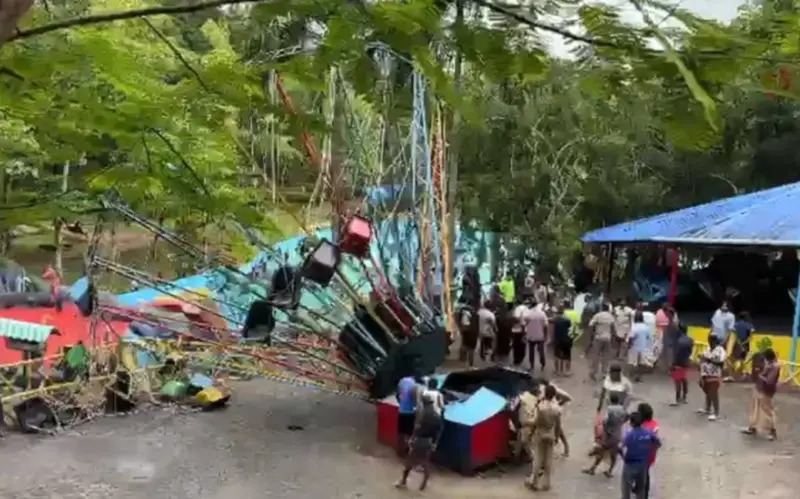 തിരുവനന്തപുരത്ത് 'ഹാപ്പിലാന്‍ഡ്' അമ്യൂസ്‌മെന്റ് പാര്‍ക്കില്‍ റൈഡ് തകര്‍ന്നുവീണ് അഞ്ച് പേര്‍ക്ക് പരുക്ക്