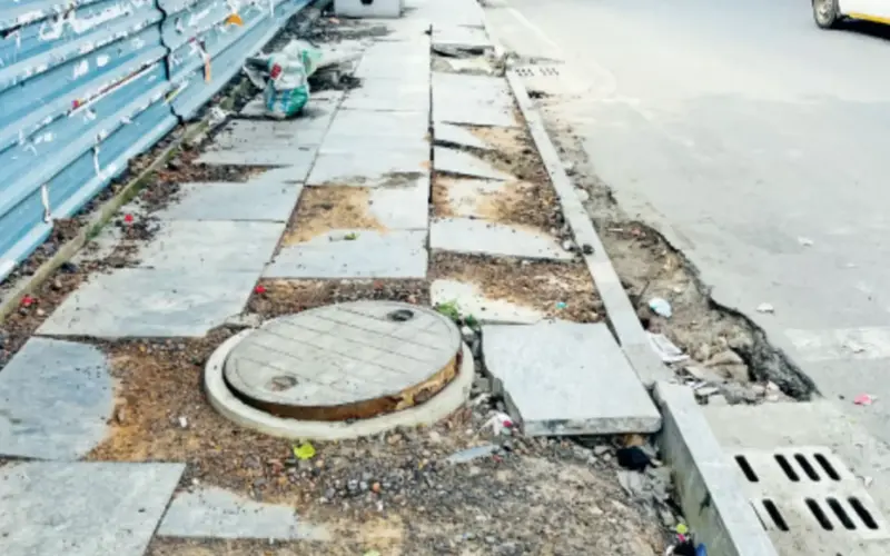 Pedestrians forced off footpaths