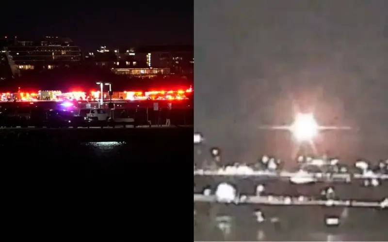 Passenger jet with 64 aboard collides with Army helicopter while landing at Reagan Airport | VIDEO