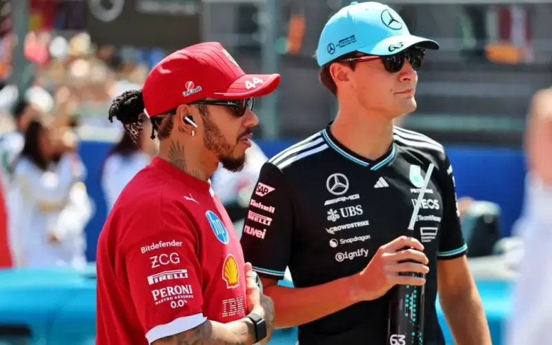 George Russell tells Lewis Hamilton to 'shut up' on flight to Chinese Grand Prix