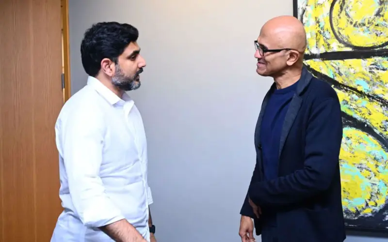 Nara Lokesh Meets Satya Nadella, Shaming the YSRCP Gang