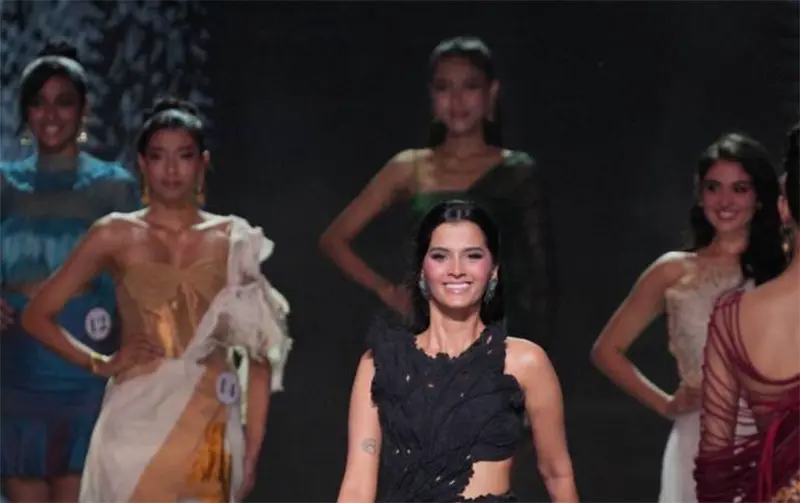 Indian Handloom Weaves presented under Vishwa Sutra collection at Femina Miss India pageant