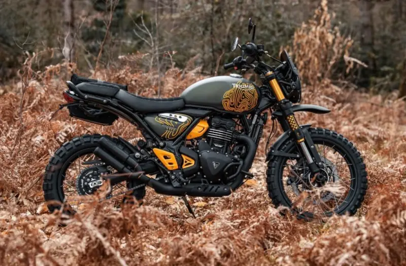 FCR Original transforms the Triumph Scrambler 400 into the Escape adventure build
