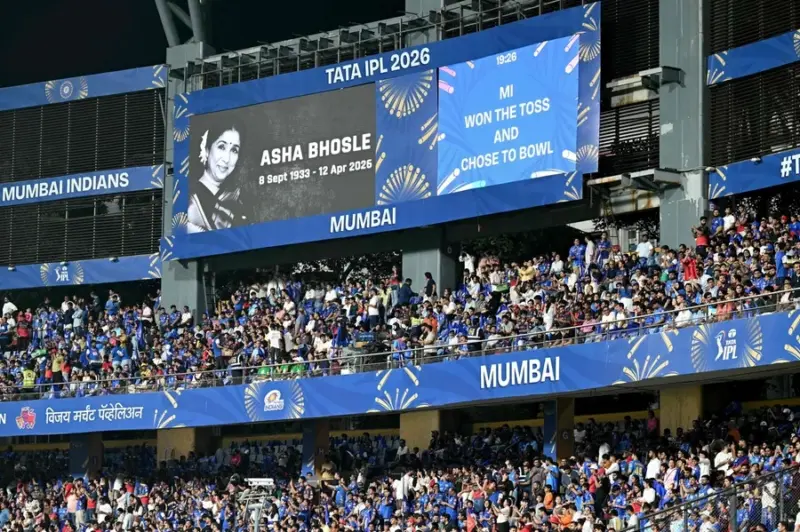 IPL 2026: Wankhede falls silent for Asha Bhosle; Mumbai Indians mark tribute with black armbands