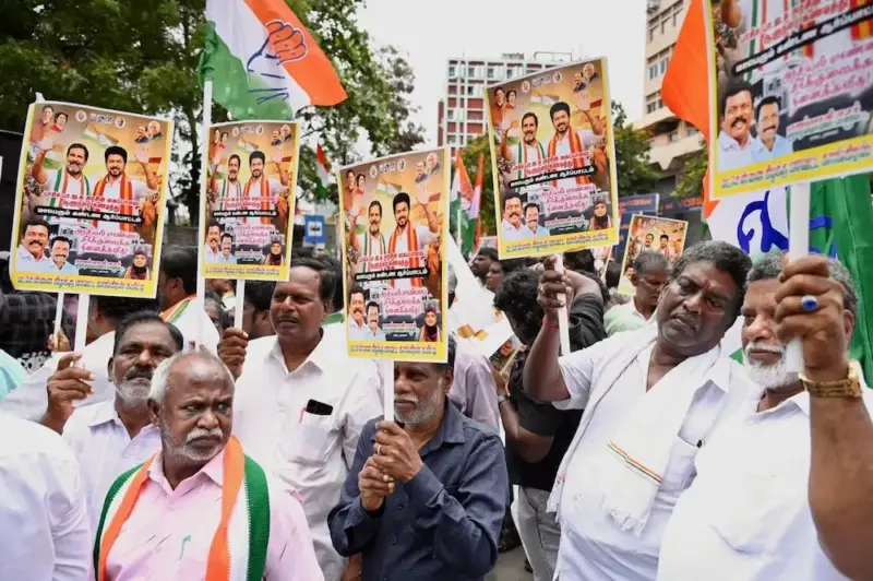 తమిళనాడులో పొలిటికల్ హీట్: కాంగ్రెస్ భారీ ధర్నాలు!