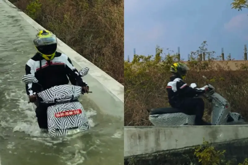 Ather Rizta Electric Scooter Seen Riding Through Knee-deep Water!