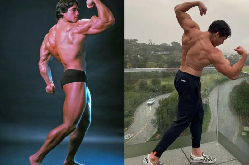 Arnold Schwarzenegger's son is a mirror image of him in this iconic body-building pose, watch pic