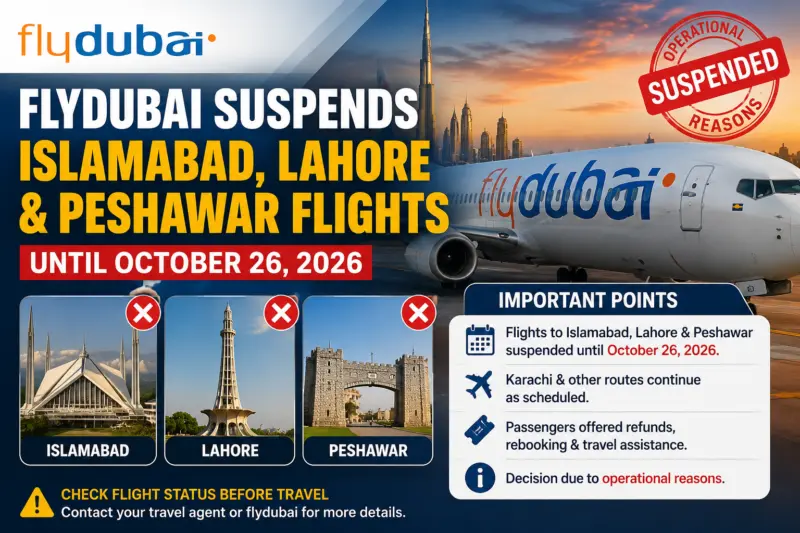 Dubai-Pakistan Travel Update: flydubai Suspends Islamabad, Lahore and Peshawar Flights Until October