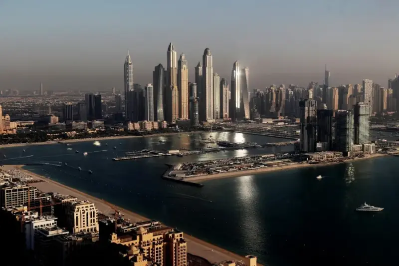 Falling debris from aerial interception strikes Dubai Marina building, no fire reported