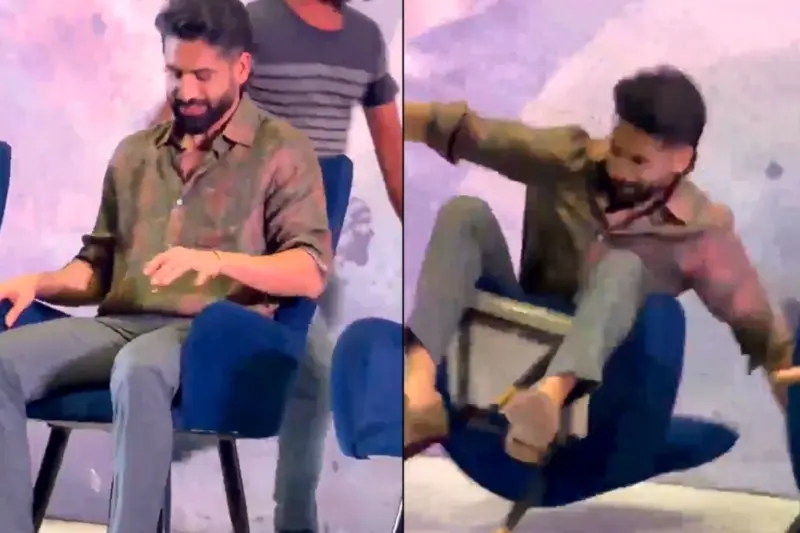 Naga Chaitanya Viral Video: Actor Falls Off Chair At Vrushakarma Glimpse Launch Event, Netizens Say 'Samantha Will Be Happiest'