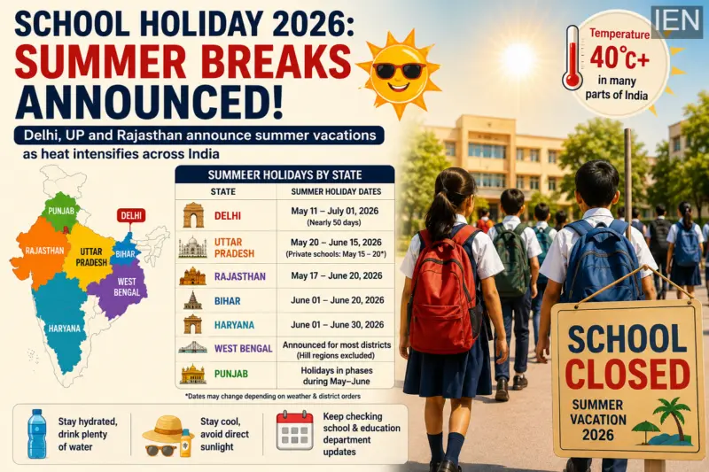 School Holiday 2026: Summer Vacations Announced in Delhi, UP and Rajasthan as Heatwave Intensifies