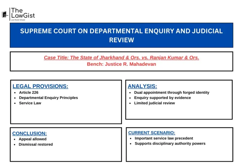SUPREME COURT ON DEPARTMENTAL ENQUIRY AND JUDICIAL REVIEW