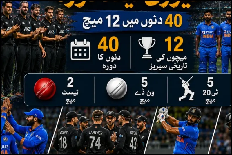 NZvsIND: بھارت کا تاریخی نیوزی لینڈ دورہ، 40 دنوں میں 12 میچ، اکتوبر سے دسمبر تک میگا سیریز