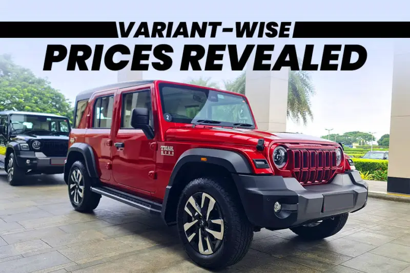 5-door Mahindra Thar Roxx's Variant-wise Prices Revealed
