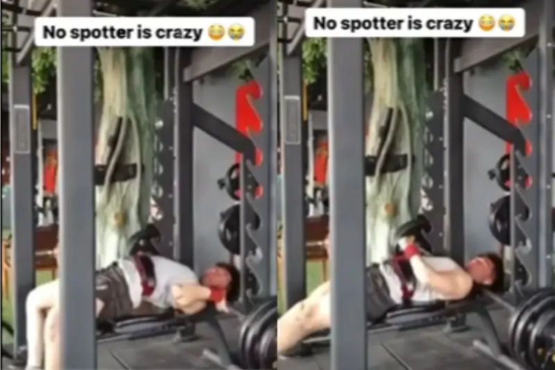 Viral Video: Body Building or Addiction? Man Over Estimates His Power in the Gym, Pays Hefty Price; Watch