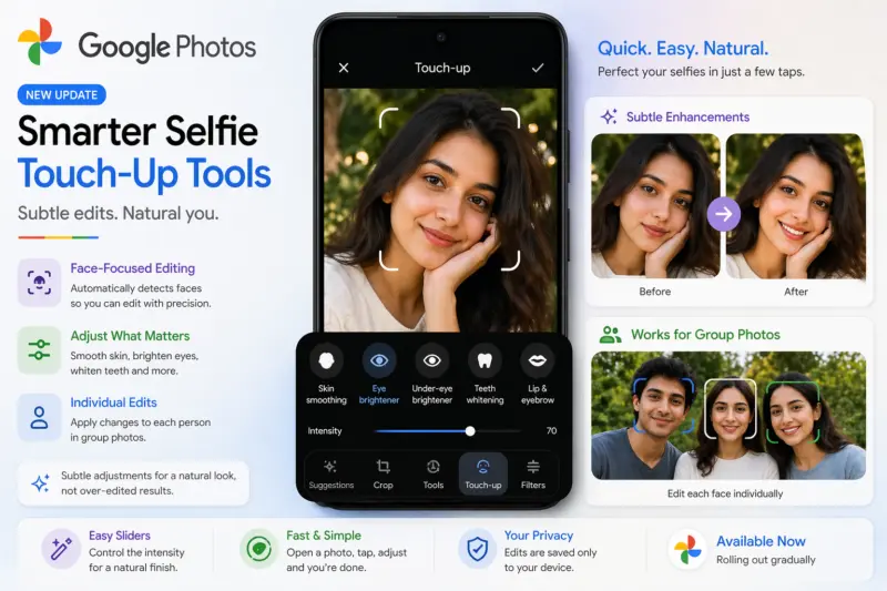 Google Photos Gets Smarter: New Selfie Touch-Up Tools Let You Edit Faces Naturally