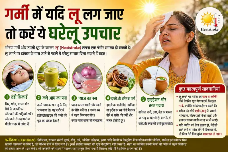 गर्मी में यदि लू लग जाए तो करें ये घरेलू उपचार
