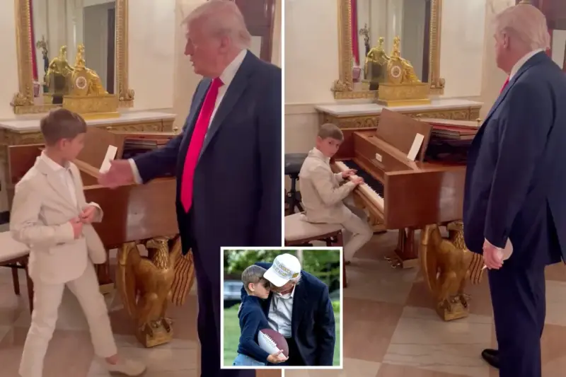 Little maestro charms Trump with original piano tune at White House