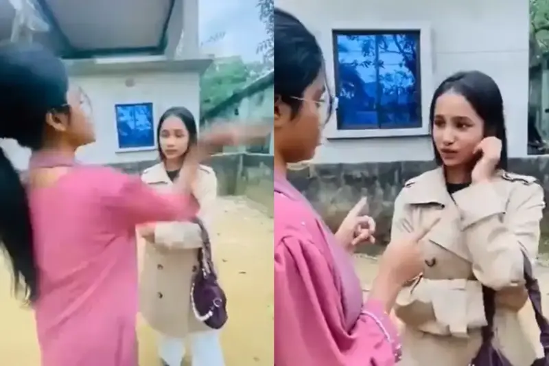 Viral Video: Boyfriend Issue Blows Out of Proportion! Bangladeshi Girls Thrash and Slap Each Other in Open, Netizen Says 'Nibbis'