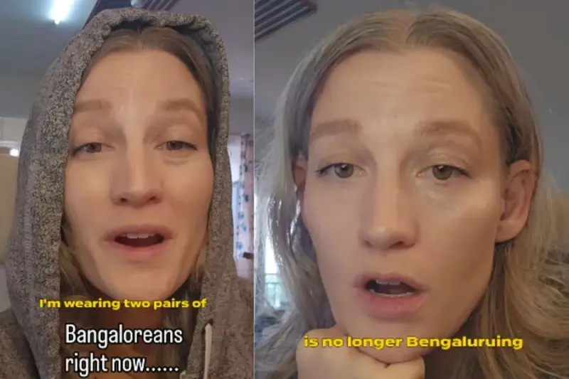 Bengaluru weather today: American woman's funny reaction to city's temperature drop goes viral