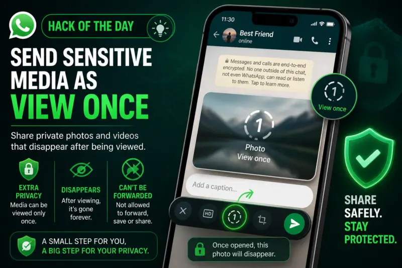 WhatsApp Privacy Trick: Send Sensitive Photos and Videos Using 'View Once' Mode