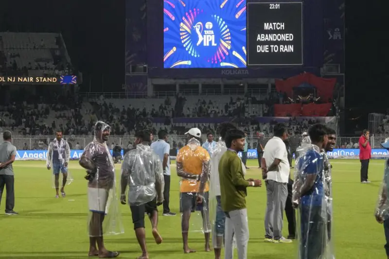 Eden Gardens witnesses rain hit evening, KKR and PBKS walk away with one point each