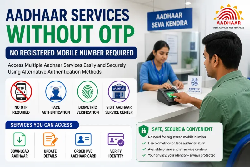 Aadhaar Services Without OTP: How to Access Key Features Even Without a Registered Mobile Number