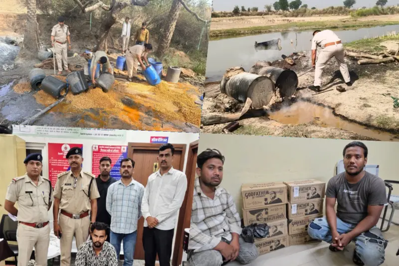 Rajasthan Illegal Liquor Raid: راجستھان میں غیر قانونی شراب کے خلاف بڑا کریک ڈاؤن، 1.40 لاکھ لیٹر واش تباہ، 172 گرفتار، 633 مقدمات درج