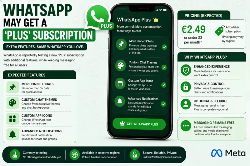 WhatsApp 'Plus' Subscription Coming Soon? Meta Tests Paid Features While Keeping Chats Free