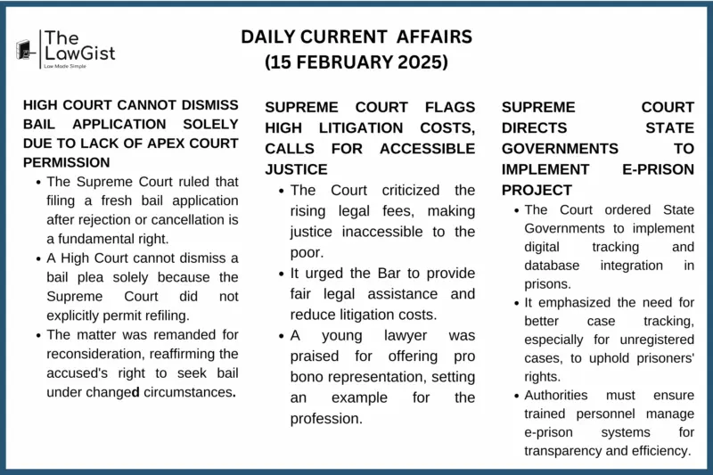 DAILY CURRENT AFFAIRS (15 FEBRUARY 2025)