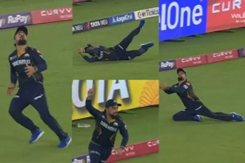 IPL 2025: Rashid Khan Takes Stunning Catch - Ran Backwards, Slid, Fell, But Held On to the Ball