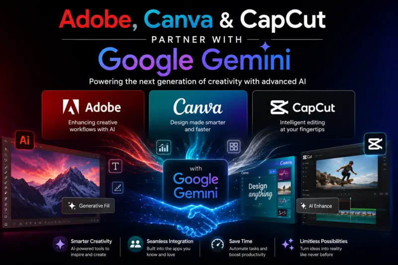 Adobe, Canva and Capcut Partner with Google Gemini, Enhance Creativity of Users