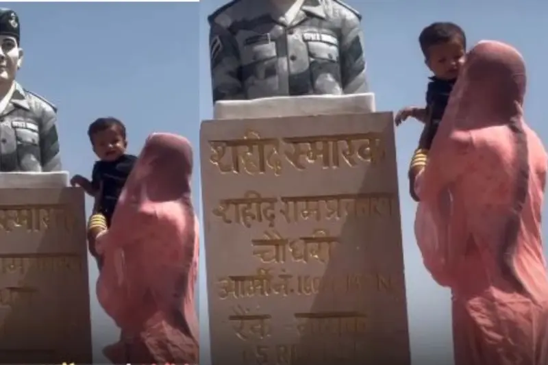 Viral Video: Martyr's Son And Child Pay Visit To Memorial! Emotional Netizens Shed Tears, Pray For Family!