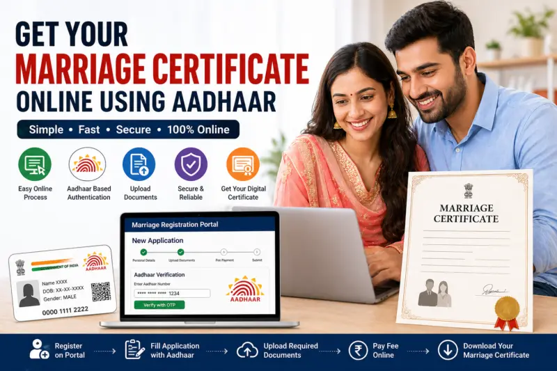 Marriage Certificate Online: Apply Easily Using Aadhaar Without Visiting Government Offices