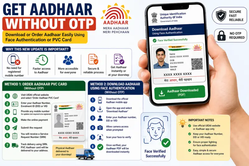 Aadhaar Without OTP in 2026: Download or Order Your Card Easily Without Registered Mobile Number