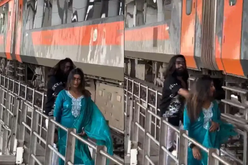 Viral Video: Chasing Seconds of Social Media Fame, People Risk Lives Dancing on Active Railway Bridges Near Trains